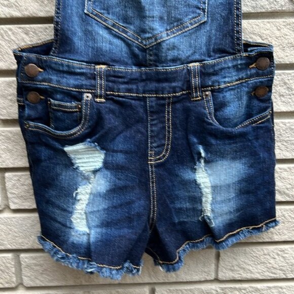 Dickies Distressed Raw Hem Bib Shortalls Sz S - Picture 3 of 15